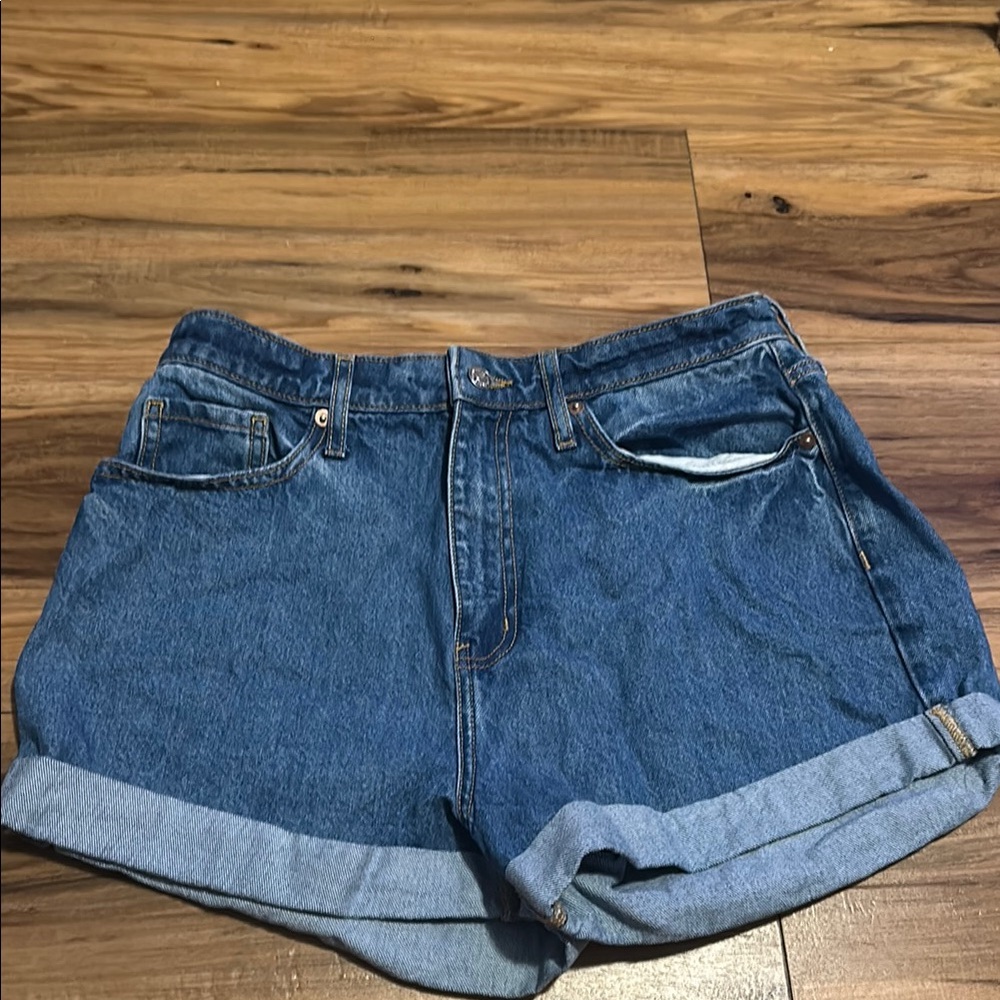 Wild Fable Blue Jean Shorts High-Waisted Cuffed